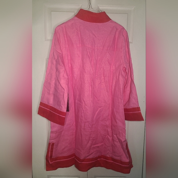 Tuckernuck Pink and Poppy Red Collins Caftan NWT - Picture 4 of 6